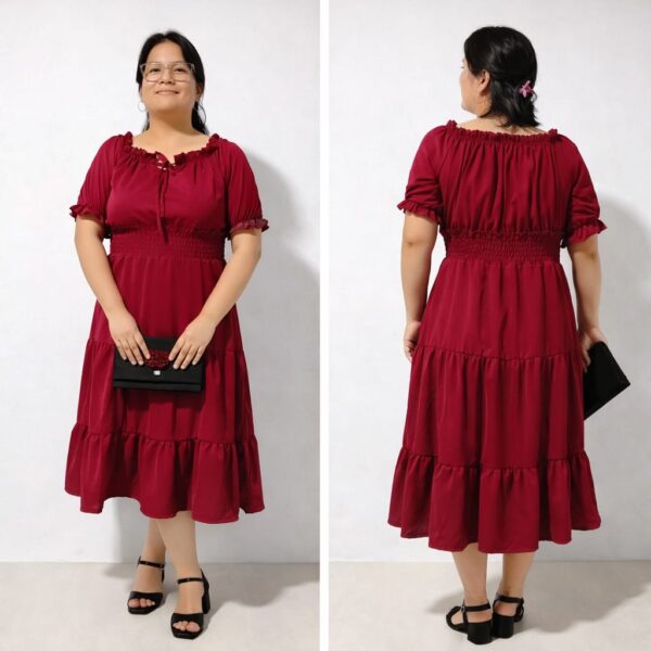 Vestidos 3 Vestido Midi – Color Vino
