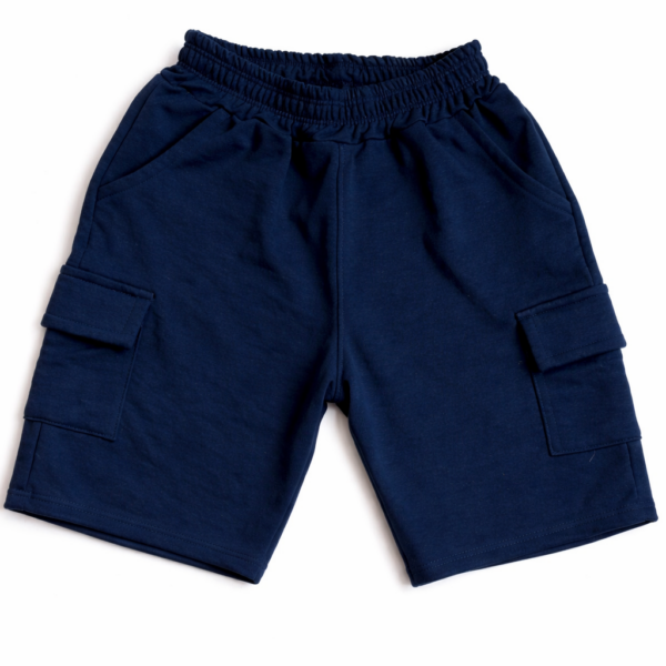 Pantalones cortos cargo azules-1 Short Cargo Niño Azul Marino – Talla 12