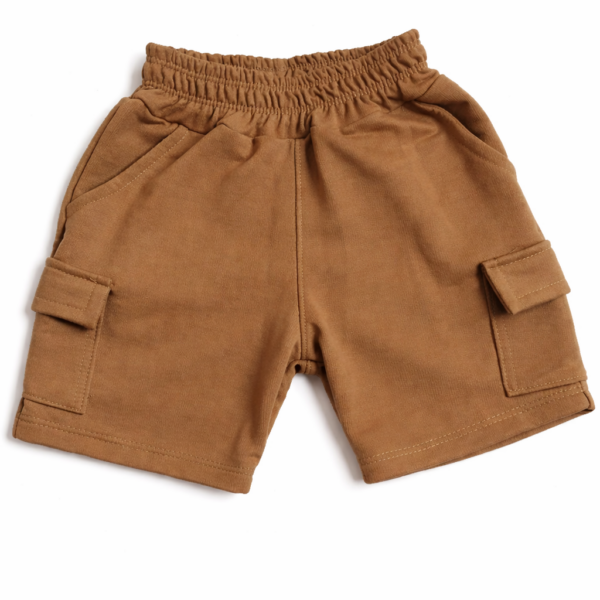Pantalones cortos infantiles color camel-1 Short Bebé Algodón Color Camel — talla 4