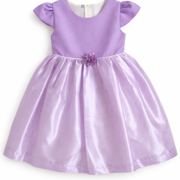 Vestido de bebé Vestido Elegante Lila para Bebé con Lazo y Forro – Talla 2