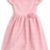 Vestido Elegante Rosado con Lazo y Flor Decorativa para Niña – Talla 12