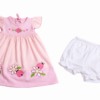 Vestido Bebé Rosado con Bombacho — 0-3 meses