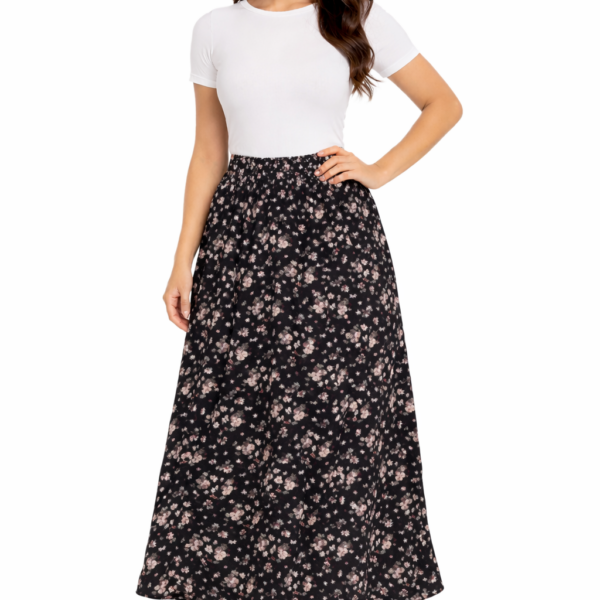 faldon con modelo Faldón Floral Negro para Dama – Talla S