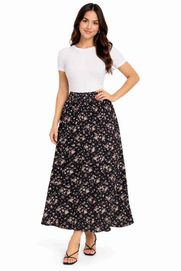 Faldón Floral Negro para Dama – Talla S