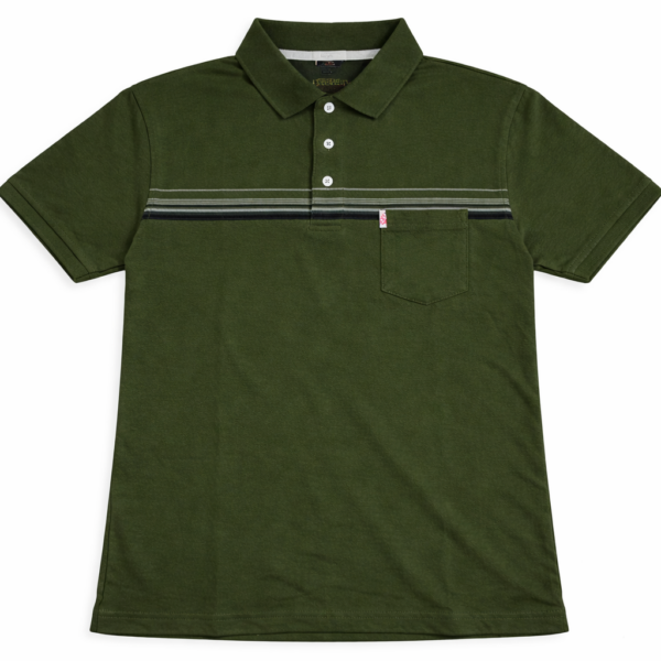 polo verde militar a rayas Polo Camisero Verde Militar para Hombre – Talla M