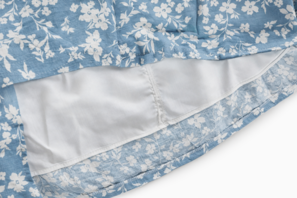 Vestido Floral Azul para Niña con Forro Interior – Talla 8
