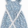 Vestido Floral Azul para Niña con Forro Interior – Talla 8